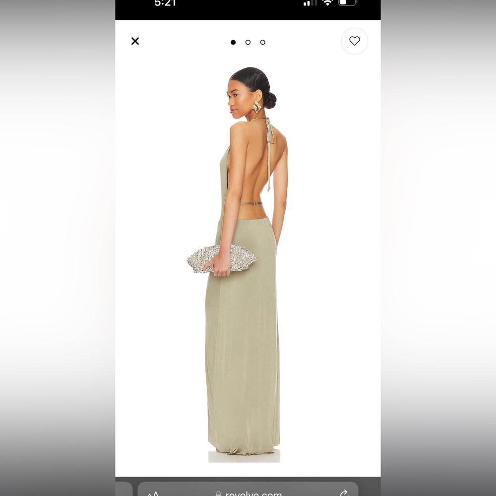 Bec & Bridge Ariel Halter Maxi Dress in Sage size US 6